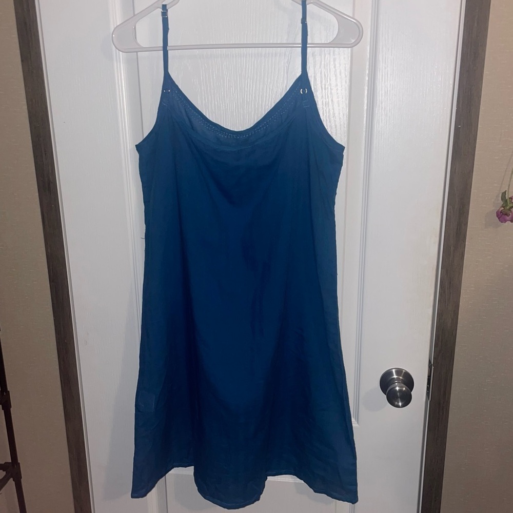Marketplace Handwork Of‎ India Blue Cotton Cami slip Dress Size Small - Picture 2 of 5